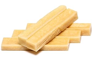 Dilecti Huesos de Queso Naturales - Los Masticables Naturales Muy Sabrosos, Duros y Duraderos Mantendrán a su Perro Ocupado Durante un Tiempo. (Talla XS, Juego de 5)