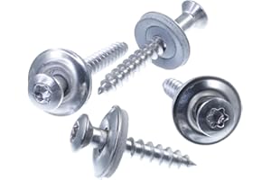 SECCARO Viti con dispenser 4,5 x 45 mm, in acciaio inox A2, rondella di tenuta EPDM 15 mm, TX/esagono incassato, 100 pezzi