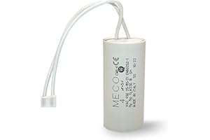 EMPYR Condensateur 4 uF à connecteurs - Pour moteur de volet roulant Bubendorff - Cylindrique pour réparation - Haute qualité et longue durée de vie - Fond plat - 450 V - Condensateur Meco