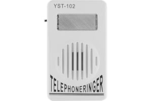 Laroal Amplificador de Timbre de teléfono Extra Fuerte con luz estroboscópica, Volumen Ajustable de 60 a 110 dB para teléfonos fijos y con Cable, Apto para Personas con discapacidad auditiva.