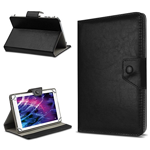 UC Express® Hochwertige Tablet Schutzhülle für Medion Lifetab E6912 Tablet Tasche Hülle mit Standfunktion kombiniert Schutz und Design in 9 verschiedenen Farben aus hochwertigem Kunstleder Cover Case Universal Farbauswahl, Farben:Schwarz