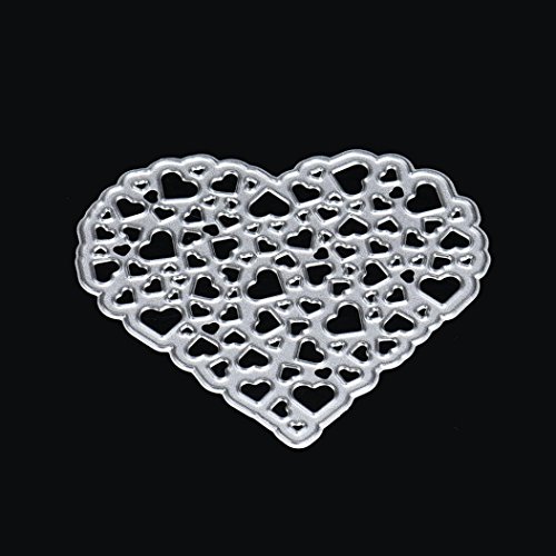 Schön Stanzschablonen Metall Schneiden Schablonen für DIY Scrapbooking Album, KIMODO Herz Schneiden Schablonen Papier Karten Sammelalbum Dekor (I) - 2