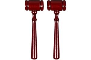 ibasenice 2 pezzi di martello da giudice in mogano, asta per giudici, per feste di compleanno, accessorio in legno, per martello e giudice