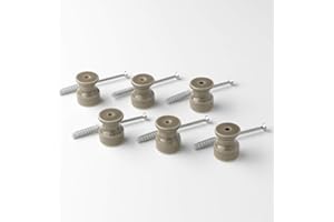 Klartext - Isolatori BELLE ÉPOQUE in stile vintage per installazione con cavo trecciato tessile, in pregiata porcellana artigianale, colore tortora lucido, Ø20mm, 6 Pz.