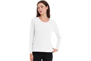 Monbessi Termiczna górna część damska, okrągły dekolt, podkoszulek damski, termiczna koszulka z długim rękawem, ciepła bielizna damska