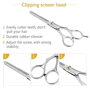 OULII 2pcs Barber Scissor Hair Cutting Set Hair Cutting Thinning Scissors Shears Hairdressing Set - Image 3