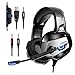 Produktbild PS4 Headset, onikuma K5 3,5 mm Stereo PC Gaming Kopfhörer mit Mikrofon Lautstärkeregler für neue Xbox One Computer Laptop Mac Playstation 4