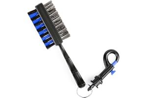 KQNM 1 ArtículoCepillo de Accesorios de Golf para Limpiar Palos y Ranuras Doble Cara de Nylon y Cerdas de Acero para Limpiar la Cara y Ranura de los Palos con Gancho