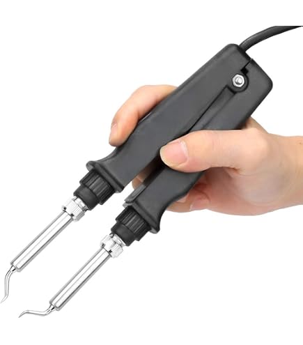 ANFEL Saldatore A Pinza AN-409 Dissaldatore Componenti Smd E Chip Circuiti Integrati Stazione Saldante Dissaldante Potenza 48W Tensione 220-240V Ricaldamento A Doppio Tubo Pinzetta Saldatura