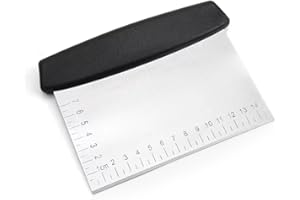 TALNITE Stainless Steel Griddle Scraper Chopper,Multipurpose Kitchen Tool for Dough,Vegetables,Flat Top Griddles,Heavy Duty with Ergonomic Handle,Inch Marking,Ideal for BBQ,Grill