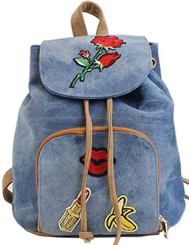 Preisvergleich Produktbild Bluebags Damen Mochila Vaquera Con solapa y Emojis Rucksack, Blau (Jeans)