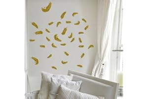 Blue Magic Design 32 Feathers Vinyl Stickers DIY Wall Art Window Decoration Decals - Chrome