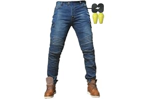 Jeans Moto Uomo Con Fodera Aramidica E Protettori - Nero Sbiadito - Rinforzati E Sicuri - 3
