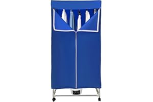 Donened - Asciugatrice, asciugatrice elettrica da 1500 W, con timer e copertura esterna, pieghevole, per hotel, appartamenti, dormitori (blu)
