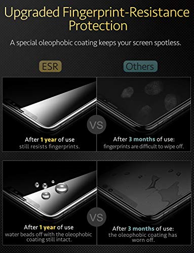 ESR Protector Pantalla iPhone XS X  2 Piezas   Kit de Instalaci  n   Garant  a de por Vida  Cristal Templado 9H Dureza  3D Touch Compatible   Anti-Huella para Apple iPhone X iPhone XS DE 5 8 