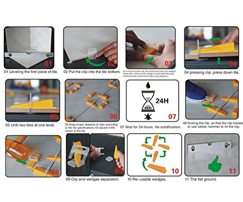 50 Paar Nivelliersystem Verlegehilfe Tile Leveling System Rutschsichere Keile - 2
