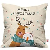 Indigifts Christmas Hug Print Grey Cushion Cover 12x12 with Filler (Xmas Gift for Her, Him, Boy, Girl, Dad, Mom, Friends, Family) - Christmas Decorations