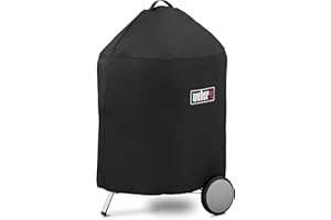 Weber Housse de Barbecue Premium/pour barbecues à Charbon de 57 cm, Tissu Respirant et déperlant avec Protection UV et Sangle de Fixation, Noire, 89 x 63,5 x 68,5 cm