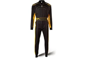SPEED RACEWEAR Speed Combinaison pour enfant – Overrall pour le karting en intérieur Noir/jaune