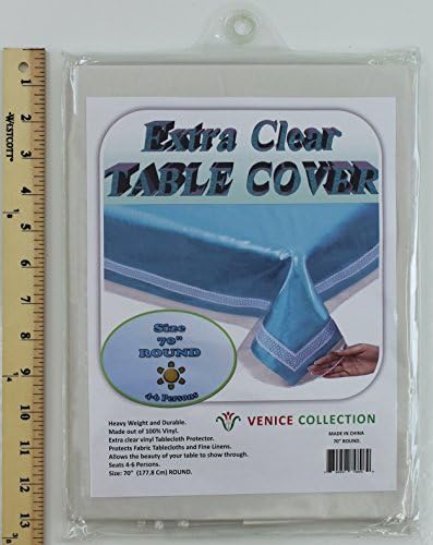 Extra Clear and Durable Heavy Weight Tablecloth Protector 100% Vinyl 70" Round