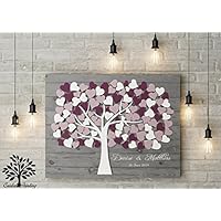 70x50 cm, 3D-Optik Leinwanddruck-Gästebuch von CristalPainting - Hochzeitsbaum, Wedding Tree, Rustikales Gästebuch, Leinwanddruck - Baum, Keilrahmen und Holz Motiv