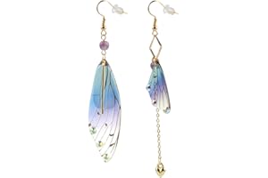 IUDWCG 1 Paar Flügel Ohrringe Harz Neuheit Butterflügel Baumeln Ohrringe Braut Quaste Tropfen Ohrringe Schmetterlingsflügel Ohrringe Schmetterling Braut Ohrringe Phantasie Frauen Accessoires