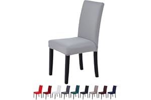 Veakii R Coprisedie con Schienale 4 Pezzi, coprisedia per Sala da Pranzo Mobili da Cerimonia Nuziale Moderni, Hotel, Ristorante Décor（Grigio chiaro）