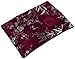 Purple Wine Red Embroidered Floral Silk Make Up Bag/ Wrap /Jewellery Roll