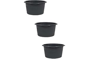 DERPARTNER321 HDmirrorR 3er Set Mörtelkübel rund 90L Maurertuppen Mörtelkasten schwarz Zementwanne