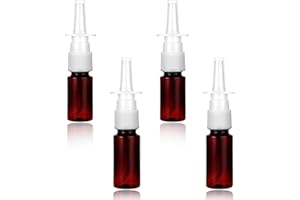 WUMZIRA 4 Piezas Botella de Spray Nasal Vacía, 10/20ml Botella de Pulverización Nasal de Cristal con Boquillas Embudos Pegatinas, para Perfume, Aceites Esenciales, Solución Salina