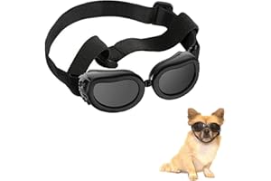 PSOWQ Lunettes Petit Chien Protection Contre Les UV Lunettes Coupe-Vent Anti-buée Lunettes, Protection oculaire, Coupe-Vent, Anti-buée, pour Chiens de Plus de 2,3 kg - Noir