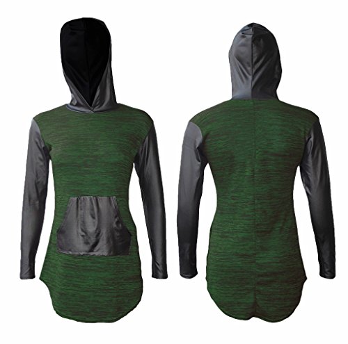 Think-Louder Women Ladies Plain Hoody Top Khaki ML