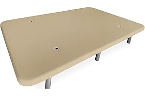 mattfy - Base Tapizada 3D Extra Reforzada, Gran Estabilidad, con Barras de Refuerzo y 6 Patas metálicas roscadas de 27cm, 90x190, Beige
