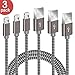 Produktbild IPhone Ladekabel BECASO 3*1.5M Nylon Lightning USB Kabel für Apple iPhone X 8 7 SE 6S 6 5 5C 5S Plus iPad Mini Air Pro(Grau)