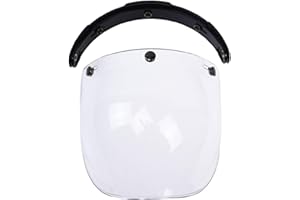 Viviance 3-Snap Button Bubble Visiera Flip Up Wind Face Shield Lente per Casco da Moto 3 Colore - Trasparente
