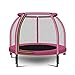Produktbild Bettgitter HUO Outdoor-Trampolin-Heimkinder-Mini-Sprungbett mit Schutznetz - (blau, Pulver) -1.22 * 1.0 * 0.8M (Farbe : Pink, größe : A)