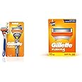 Gillette Fusion Manual Razor, 1 Pc & Shaving Blades- Pack of 10 (Cartridges)