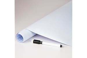 FENTIS Tableau Blanc Sticker Tableau Adhésive et Amovible Autocollant Mural de Décalque de Coller Décoller Whiteboard DIY Pour Les Enfants Ecole Bureau 44x300cm