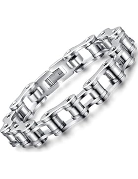 OSTAN Schmuck Herren Edelstahl Armband Link Wristband Silber Farbe