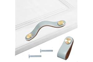 HY HUIJUN Ledergriffe Möbel;2 Stück Handgemachte Möbelgriffe Leder Knopf Schrankgriff Knöpfe für Ledergriff Küchenschränke Schränke