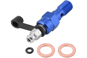 VOBOR Vite di Spurgo, M10x1.0mm Moto Freno Master Pinza a Vite di Sfiato Nipple Banjo Bolt + Dust cap (Colore : Blu)