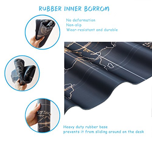 JIALONG Weltkarte World Map Maus Mate Extended Gaming mauspad XXL 90x40cm Wasserdicht Mouse Pad Desk Mat Rubber Base für Computer, PC und Laptop - 3