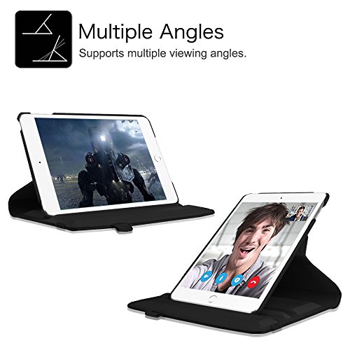 Fintie iPad Mini 4 Hülle – 360 Grad Rotierend Stand Smart Cover Case Schutzhülle Tasche Etui mit Auto Schlaf / Wach Funktion Apple iPad mini 4, Schwarz - 8