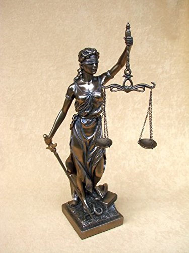 Dekofigur Justitia Göttin der Gerechtigkeit Skulptur bronziert - 2