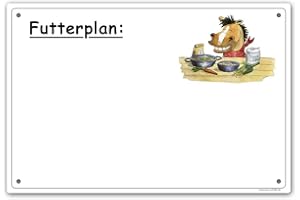 COMIC-SCHILDER.DE Schild Futterplan für Pferde