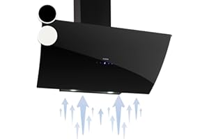 Klarstein Dunstabzugshaube, Dunstabzugshaube 90cm, Dunstabzugshaube Umluft/Abluft, Abzugshaube mit Fettfilter, Dunstabzug zur Wandmontage, Dunstabzugshauben mit LEDs, Kopffreihaube 595 m³/h Abluft