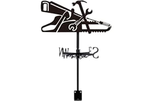 SUPERDANT Clé à Marteau Girouette de Jardin Exterieur Indicateur de Direction du Vent Instrument de Mesure Installation sur Toit Girouettes Art Décoration Noir Deco Jardin Exterieur