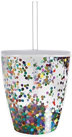 Slant Collection 10 oz DW Double Old Fashion Multi Confetti Hot/Cold lid & straw by Slant Collection