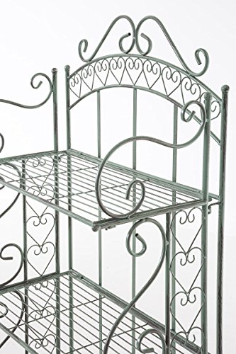 CLP Metall-Standregal ANTJE, Landhaus-Stil, Pulverbeschichtung, ca. 150 x 60 x 30 cm, 4 Böden antik-grün - 4