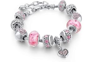 SOLPURE Metallo Bracciale, Bracciale con ciondoli regolabili, Braccialetto con Ciondolo a Forma di amore, Bracciale in Lega per Bambini, Catena Lunghezza: 19 + 4 cm